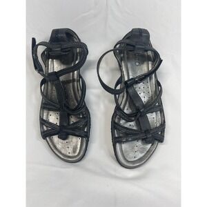 Ecco black leather gladiator sandals, size‎ 37/6.5